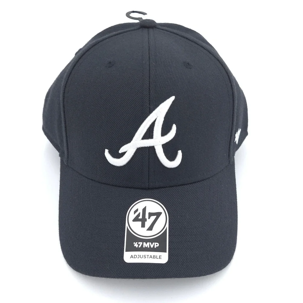 Atlanta Braves '47 Brand MVP Adjustable Hat Navy Blue MLB Baseball Cap OSFM NEW